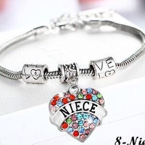 🎉🎉NEW🎉🎉NIECE LOVE Bracelet w/ Colorful Rhinestones OS Adj Charms